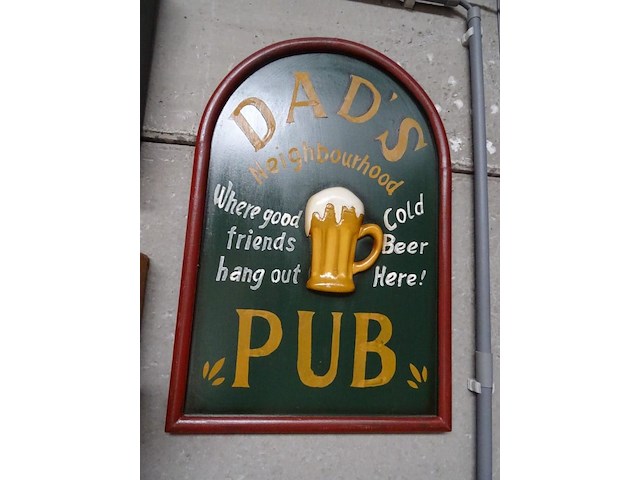 Houten decoratief bord dad's pub - afbeelding 1 van  1