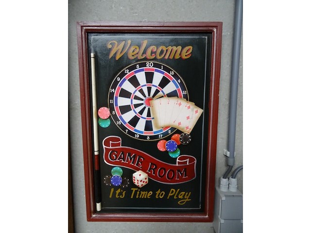 Houten decoratief bord game room - afbeelding 1 van  1