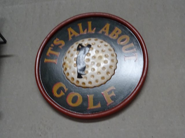 Houten decoratief bord it's all about golf - afbeelding 1 van  1