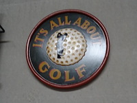 Houten decoratief bord it's all about golf - afbeelding 1 van  1