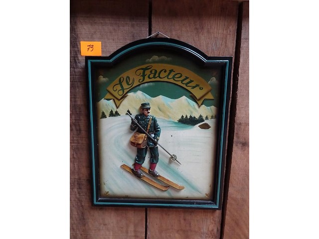 Houten decoratief bord le facteur - afbeelding 1 van  1