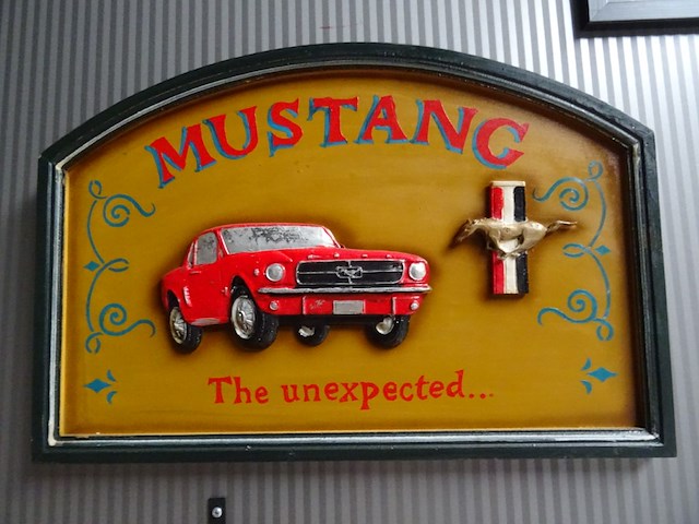 Houten decoratief bord mustang - afbeelding 1 van  1