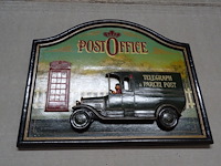 Houten decoratief bord post office - afbeelding 1 van  1