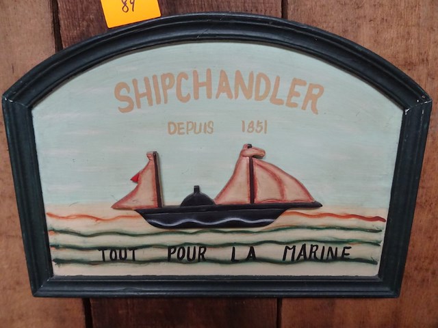 Houten decoratief bord shipchandler - afbeelding 1 van  1