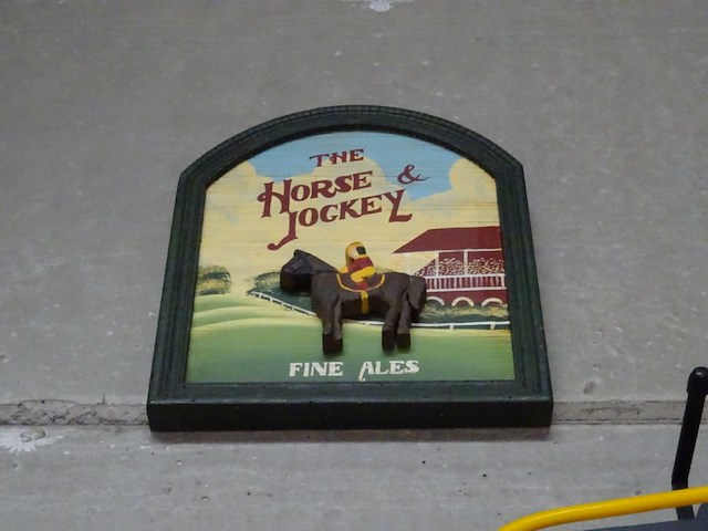 Houten decoratief bord the horse & jockey - afbeelding 1 van  1