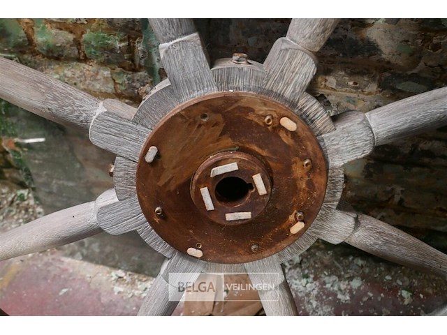 Houten decoratief stuurwiel - afbeelding 3 van  4