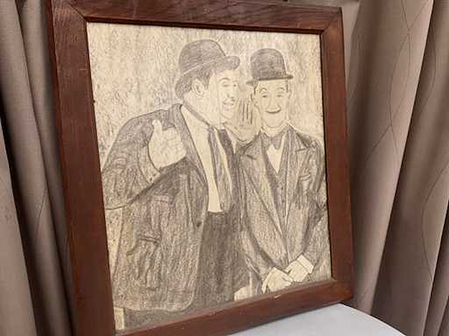 Houten decoratieve kader laurel & hardy - afbeelding 2 van  6