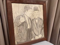 Houten decoratieve kader laurel & hardy - afbeelding 2 van  6