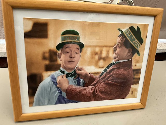 Houten decoratieve kader laurel & hardy - afbeelding 2 van  3