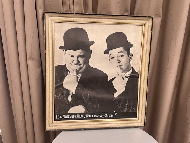 Houten decoratieve kader laurel & hardy - afbeelding 1 van  5