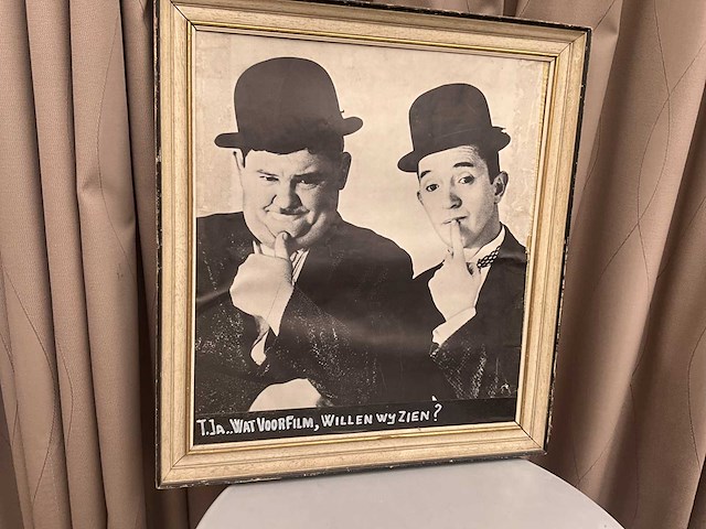 Houten decoratieve kader laurel & hardy - afbeelding 2 van  5