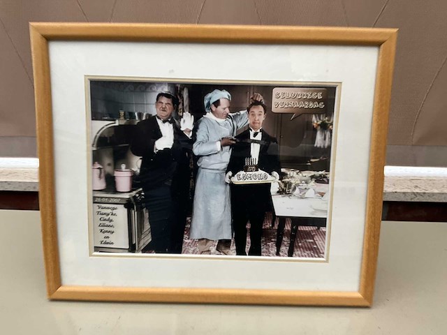Houten decoratieve kader laurel & hardy - afbeelding 1 van  2