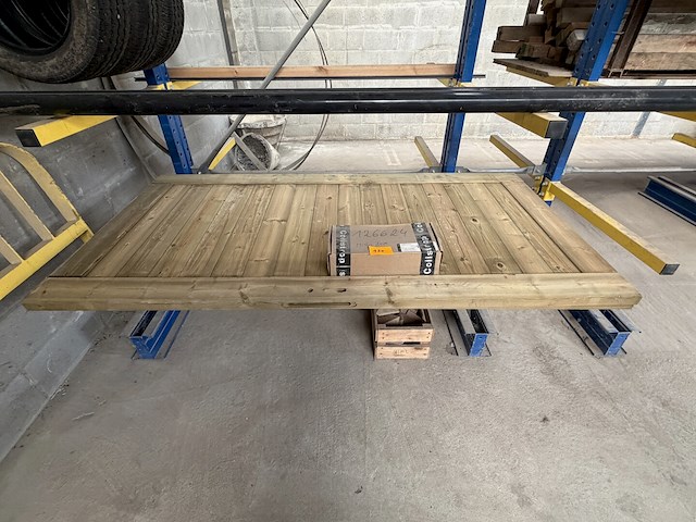 Houten deur + inox slot - afbeelding 1 van  1