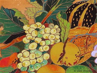 Houten draaiplateau fruitdecor - afbeelding 2 van  3