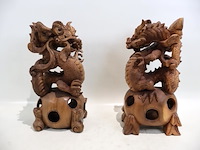 Houten drakenbeeld (x2) - afbeelding 3 van  6