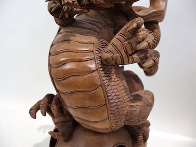 Houten drakenbeeld (x2) - afbeelding 6 van  6