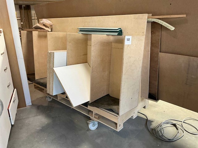 Houten dubbele platenkar - afbeelding 1 van  5