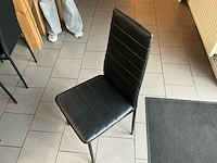 Houten eettafel met 6 zwarte stoelen – 160 x 78 cm - afbeelding 4 van  4