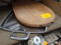 Houten en inox schotel en kapstok - afbeelding 4 van  4