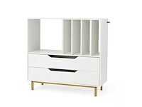 Houten en metalen dressoir met lades, wit - afbeelding 1 van  3