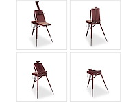 Houten ezelkoffer, 35 stukken, penselen, mengpalet, doek, acryl- en olieverf, bruin - afbeelding 7 van  10