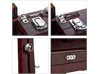 Houten ezelkoffer, 35 stukken, penselen, mengpalet, doek, acryl- en olieverf, bruin - afbeelding 8 van  10