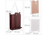 Houten ezelkoffer, 35 stukken, penselen, mengpalet, doek, acryl- en olieverf, bruin - afbeelding 10 van  10
