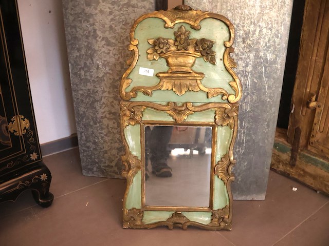 Houten gedocoreerde spiegel - afbeelding 1 van  3