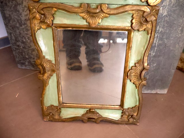 Houten gedocoreerde spiegel - afbeelding 3 van  3