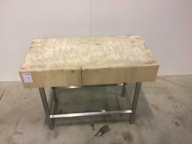 Houten hakblok + inox onderstel - afbeelding 2 van  5