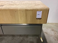 Houten hakblok op inox onderstel met lades - various meat processing - afbeelding 1 van  6