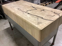 Houten hakblok op inox onderstel met lades - various meat processing - afbeelding 5 van  6