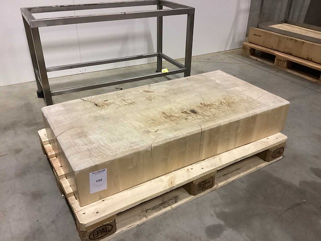 Houten hakblok op inox onderstel overige vleesverwerking - afbeelding 3 van  5