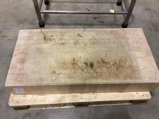 Houten hakblok op inox onderstel overige vleesverwerking - afbeelding 4 van  5