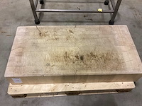 Houten hakblok op inox onderstel overige vleesverwerking - afbeelding 4 van  5