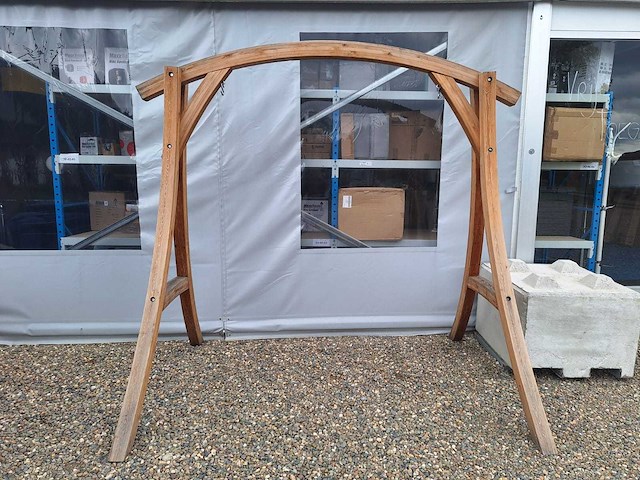 Houten hangmat staander hangstoel 225x200cm - afbeelding 1 van  3