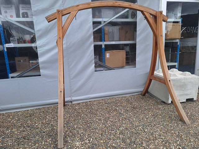 Houten hangmat staander hangstoel 225x200cm - afbeelding 2 van  3