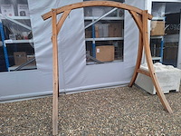 Houten hangmat staander hangstoel 225x200cm - afbeelding 2 van  3