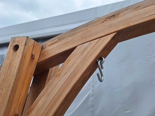 Houten hangmat staander hangstoel 225x200cm - afbeelding 3 van  3
