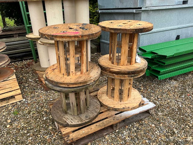 Houten haspel (3x) - afbeelding 1 van  4