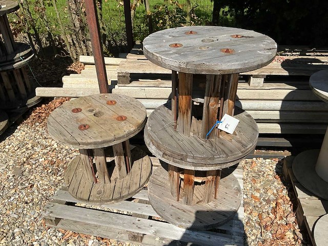 Houten haspel (3x) - afbeelding 3 van  4