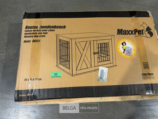 Houten hondenbench 96x61x64cm - afbeelding 5 van  5