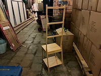 Houten kapstokstoelen met zitbank en schoenenplank (17x) - afbeelding 2 van  3