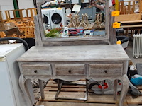 Houten kaptafel + kapstokmeubel - afbeelding 1 van  3
