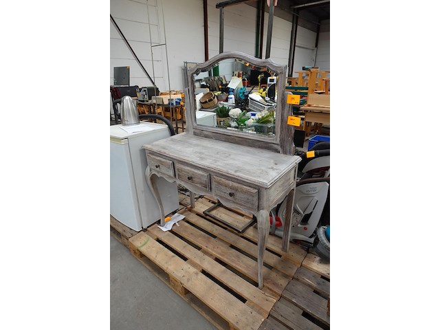 Houten kaptafel + kapstokmeubel - afbeelding 2 van  3