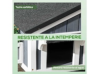 Houten kattenhuis met bloempot, ramen, meerdere ingangen - afbeelding 6 van  11