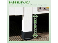 Houten kattenhuis met bloempot, ramen, meerdere ingangen - afbeelding 7 van  11