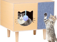 Houten kattenhuisje - afbeelding 1 van  5