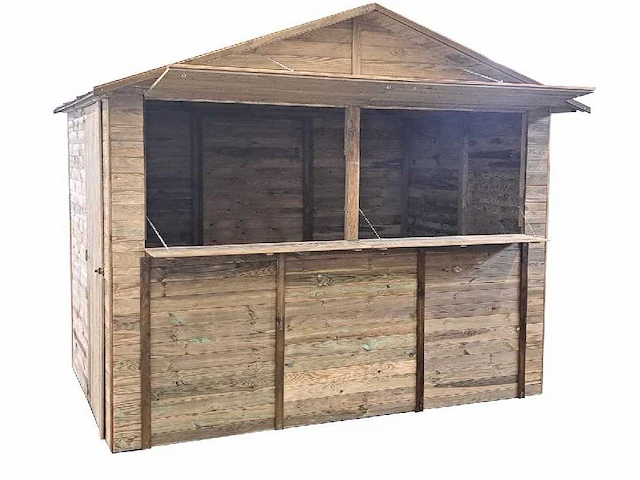 Houten kerstchalet - 3x2m - afbeelding 4 van  10