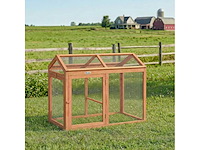 Houten kippenhok met zitstok en dubbele deuren, modulair tuinkippenhok 104 x 70,5 x 84 cm - afbeelding 1 van  5